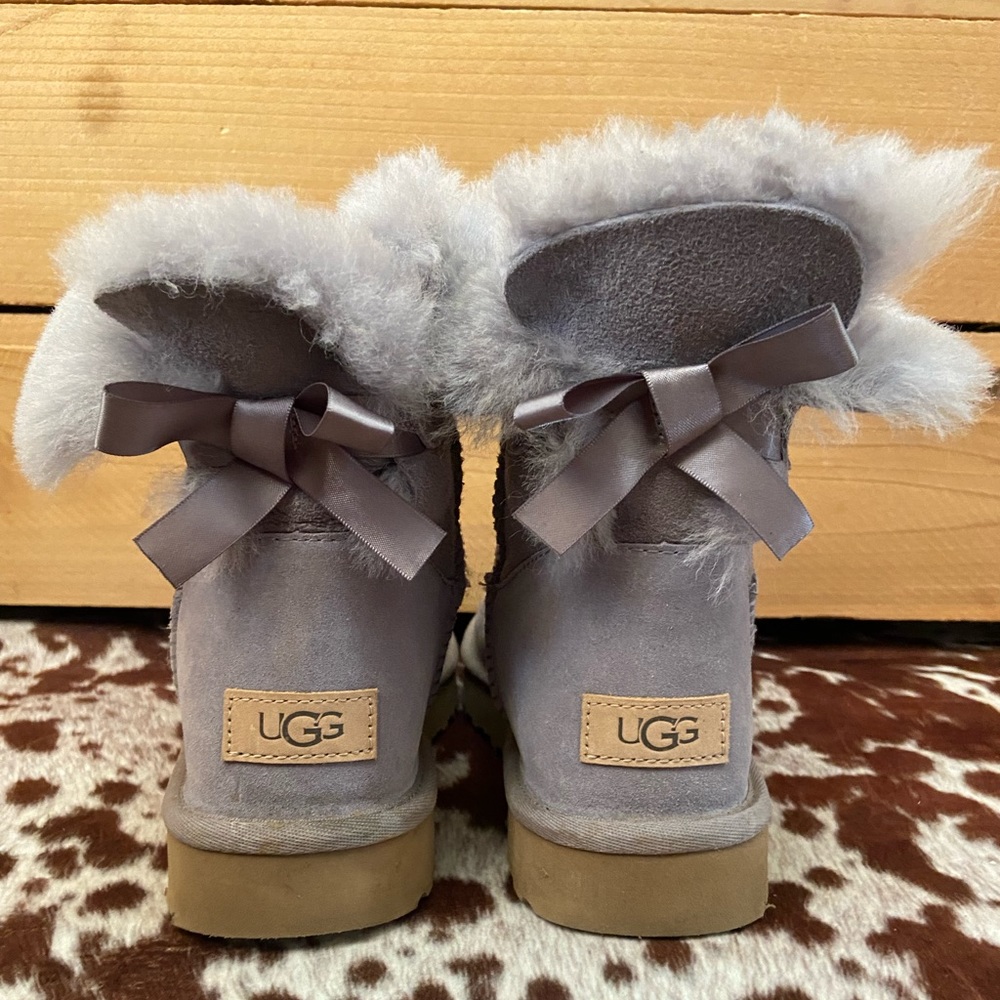 Ugg Grey Mini Bailey Bow II Boot